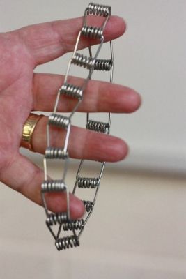 A bracelet made from peg springs